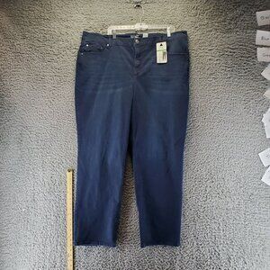 Terra & Sky Jeans Womens 26W Blue Straight High Rise Tummy Control Stretch *NWT*